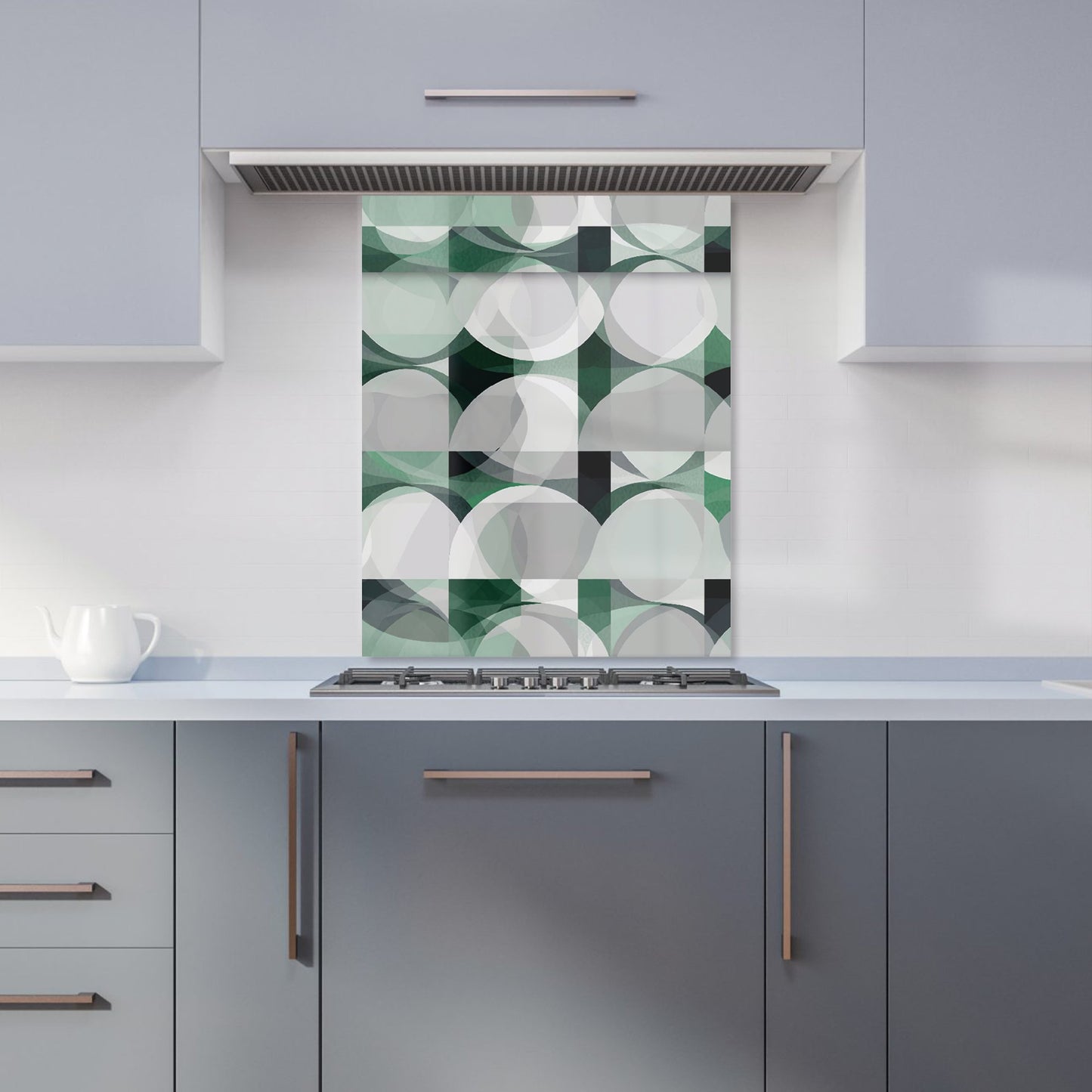 Geometric Grey Green Kitchen Splashback