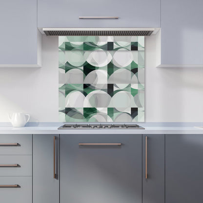 Geometric Grey Green Kitchen Splashback
