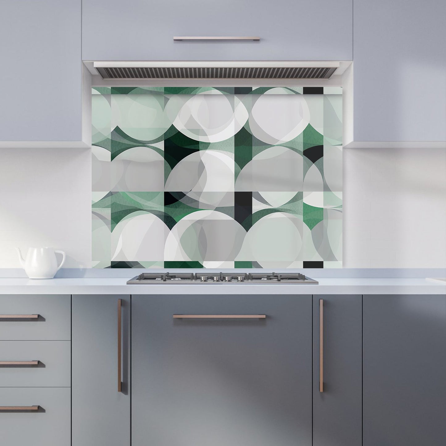 Geometric Grey Green Kitchen Splashback