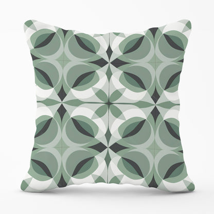 Geometric Green Grey Cushions