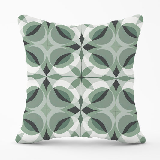 Geometric Green Grey Cushions