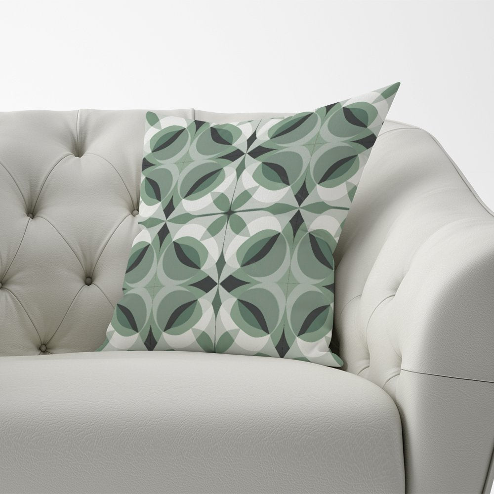 Geometric Green Grey Cushions