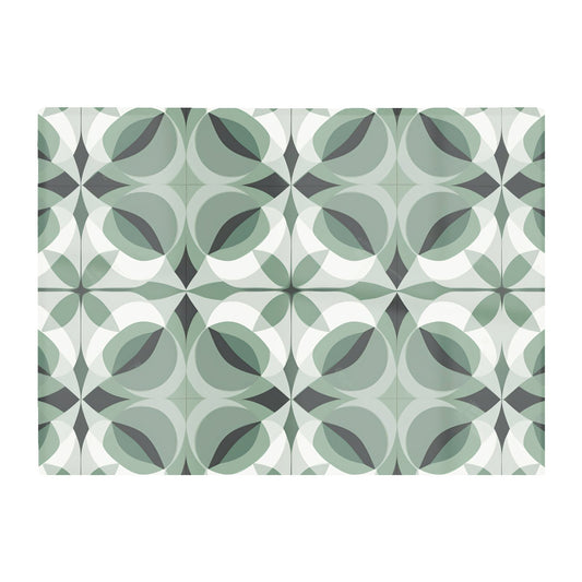 Geometric Green Grey Glass Chopping Board