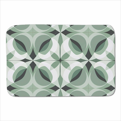 Geometric Green Grey Sherpa Blanket