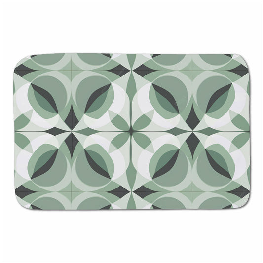 Geometric Green Grey Sherpa Blanket
