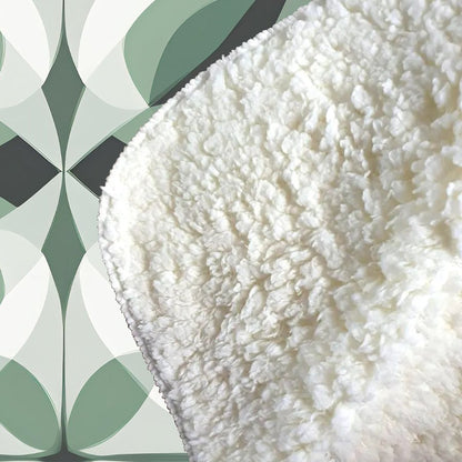Geometric Green Grey Sherpa Blanket