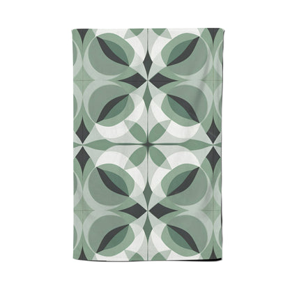 Geometric Green Grey Tea Towel