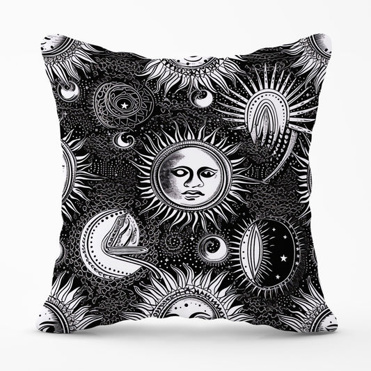 Moon and Sun Black White Cushions