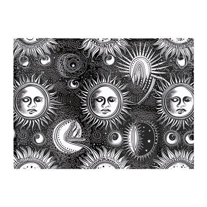 Moon And Sun Black White Glass Chopping Board