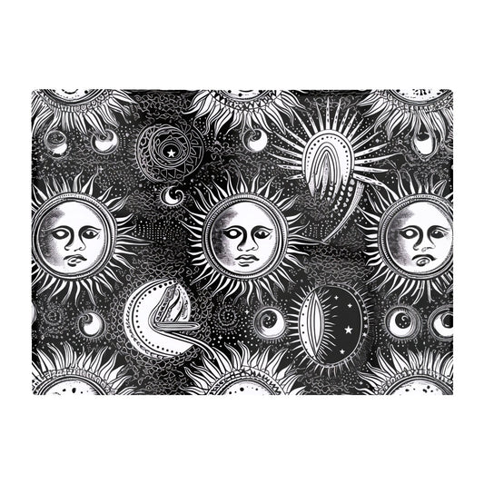 Moon And Sun Black White Glass Chopping Board