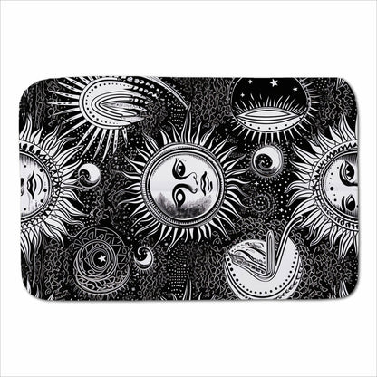 Moon and Sun Black White Sherpa Blanket