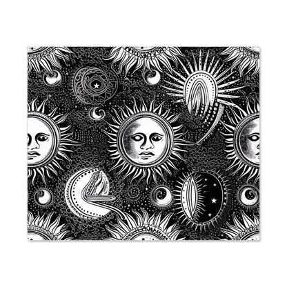 Moon and Sun Black White Kitchen Splashback