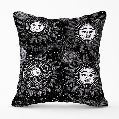 Moon and Sun White Black Cushions