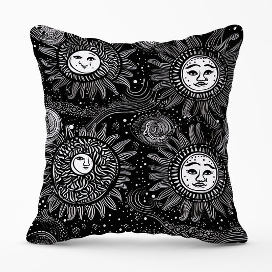 Moon and Sun White Black Cushions