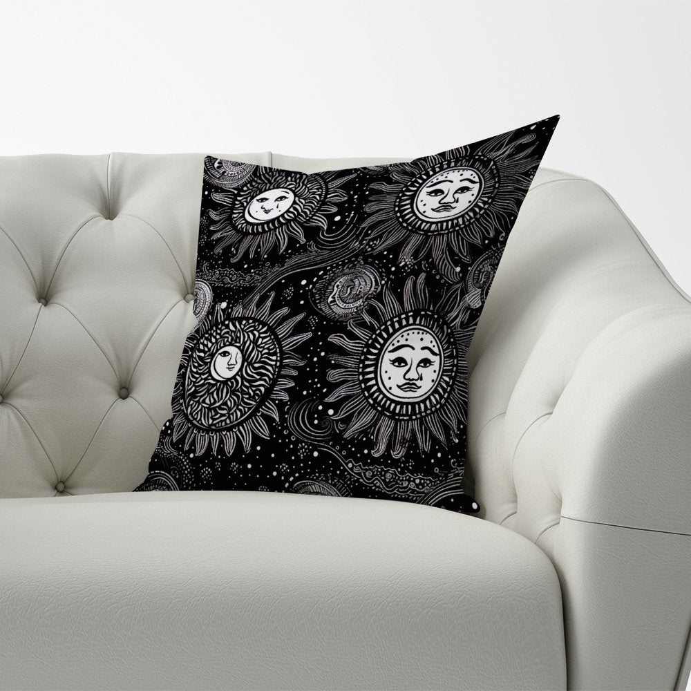 Moon and Sun White Black Cushions