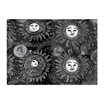 Moon And Sun White Black Glass Chopping Board