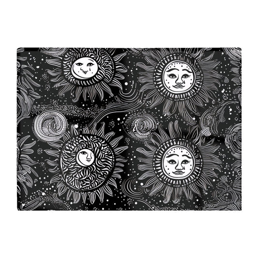 Moon And Sun White Black Glass Chopping Board