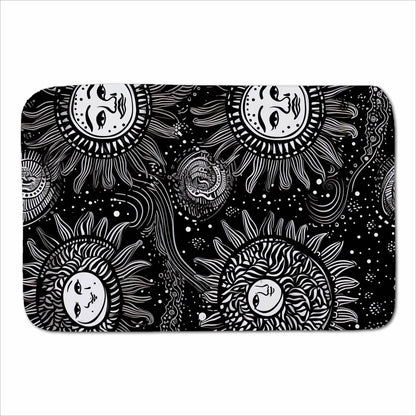 Moon and Sun White Black Sherpa Blanket