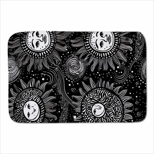 Moon and Sun White Black Sherpa Blanket
