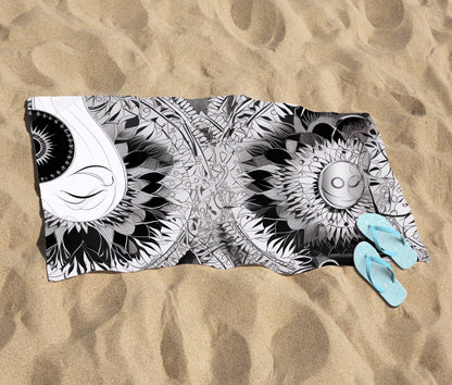 Abstract Moon and Sun Beach Towel