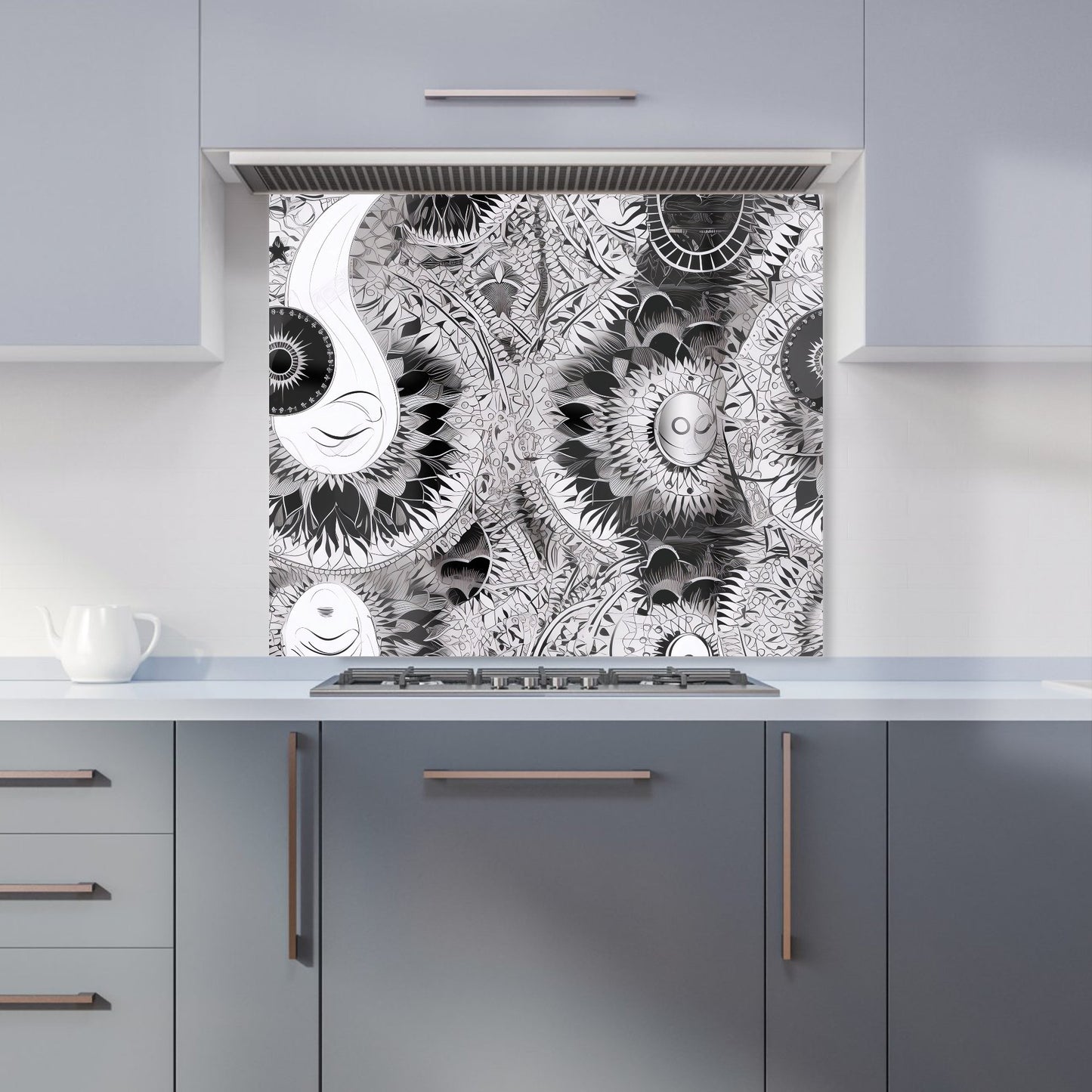 Abstract Moon and Sun Kitchen Splashback