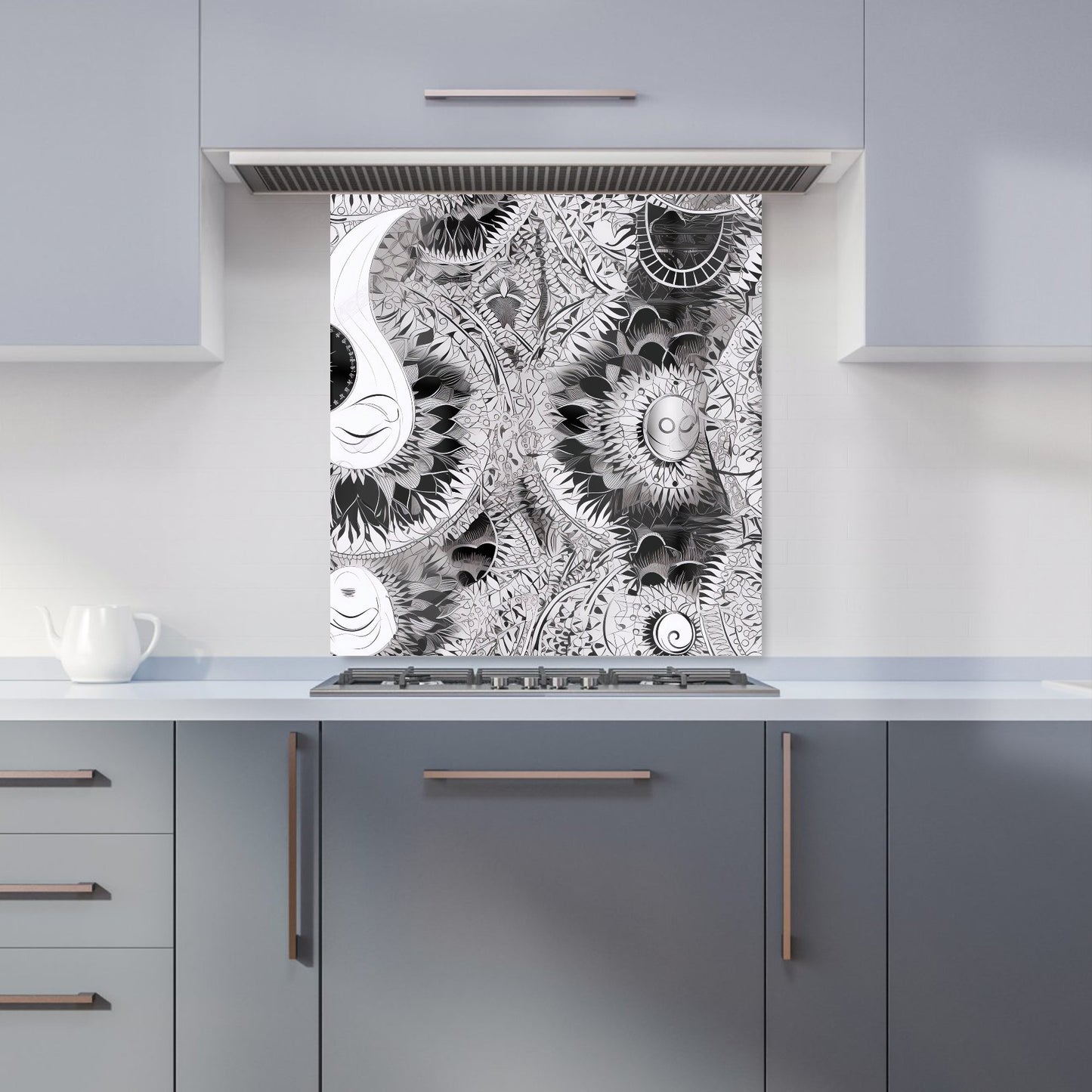 Abstract Moon and Sun Kitchen Splashback