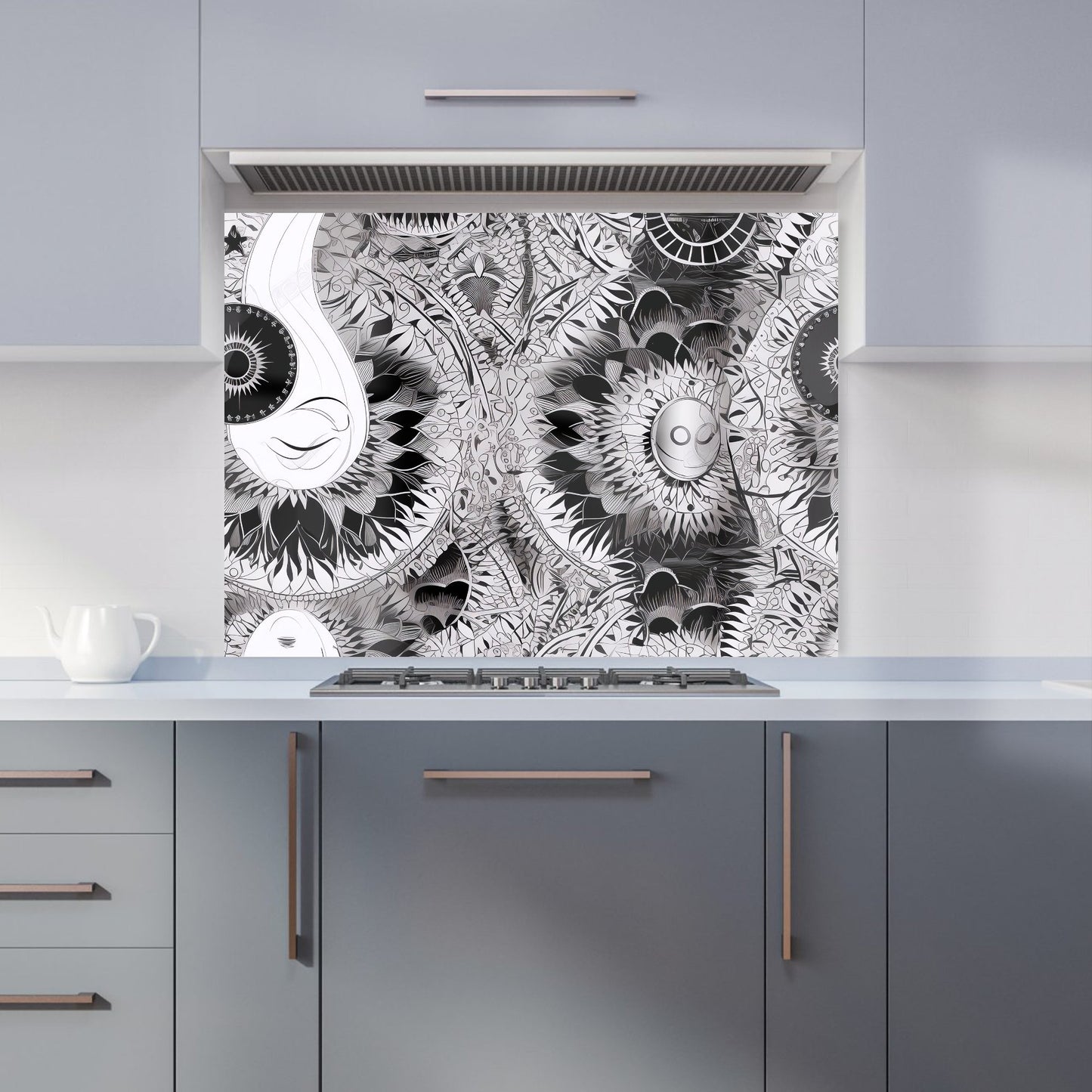 Abstract Moon and Sun Kitchen Splashback