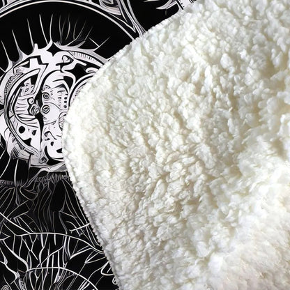 Black White Moon and Sun Sherpa Blanket