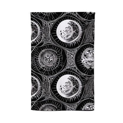 Black White Moon and Sun Tea Towel