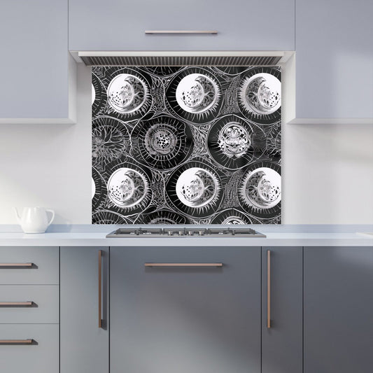 Black White Moon and Sun Kitchen Splashback