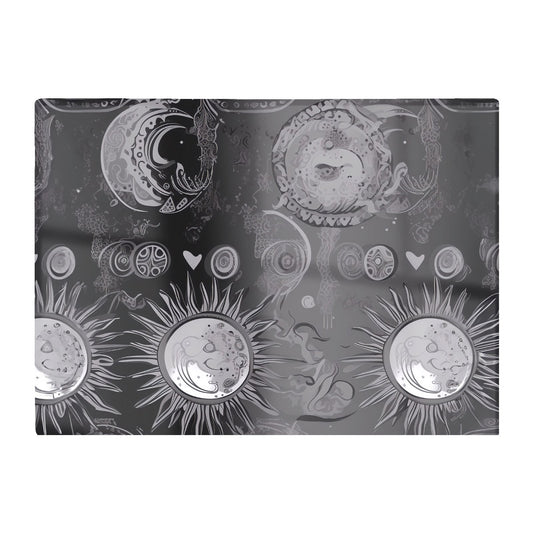 Black Grey Abstract Sun And Moon Glass Chopping Board