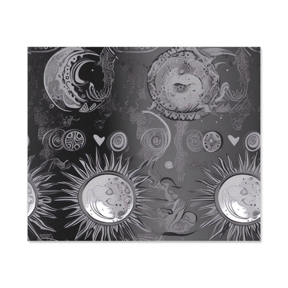 Black Grey Abstract Sun and Moon Kitchen Splashback
