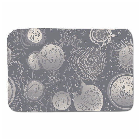 Sun and Moon in Grey Sherpa Blanket