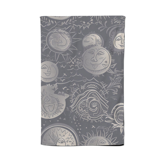 Sun and Moon in Grey Tea Towel