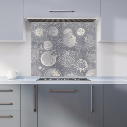 Sun and Moon in Grey Kitchen Splashback