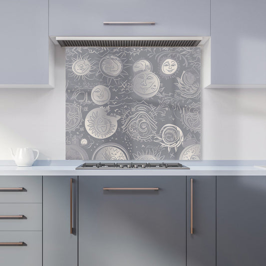 Sun and Moon in Grey Kitchen Splashback