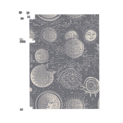 Sun and Moon in Grey Jigsaw Puzzle