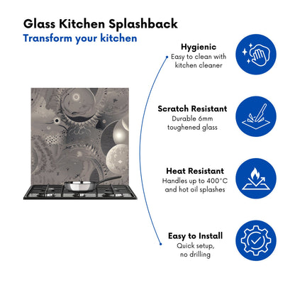 Abstract Moon Shapes Kitchen Splashback