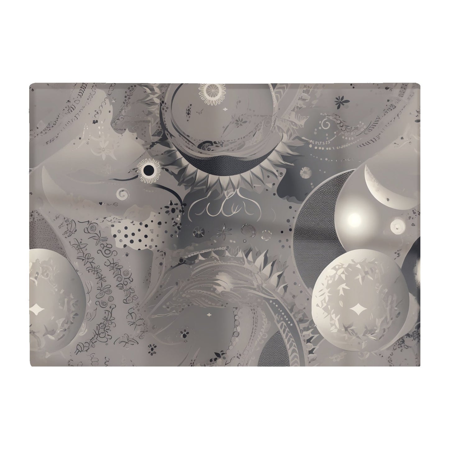 Abstract Moon Shapes Glass Chopping Board