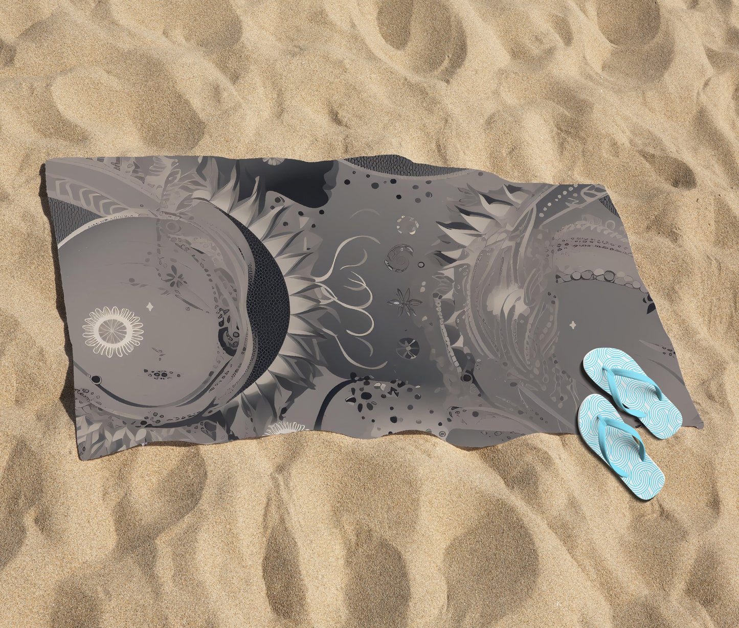 Abstract Moon Shapes Beach Towel