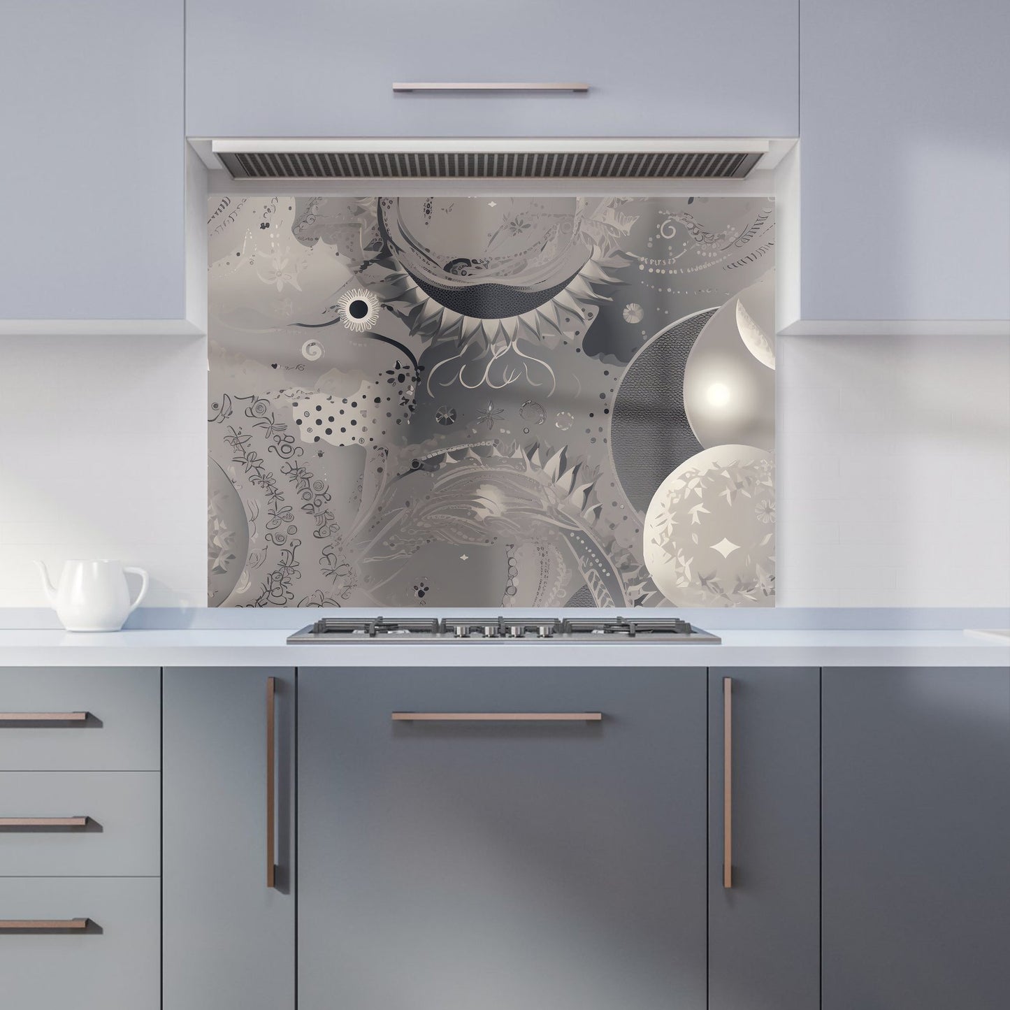 Abstract Moon Shapes Kitchen Splashback