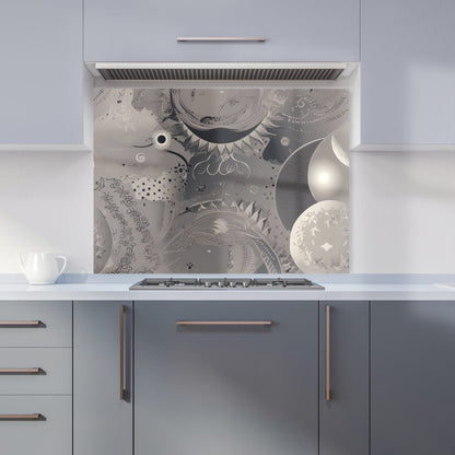 Abstract Moon Shapes Kitchen Splashback