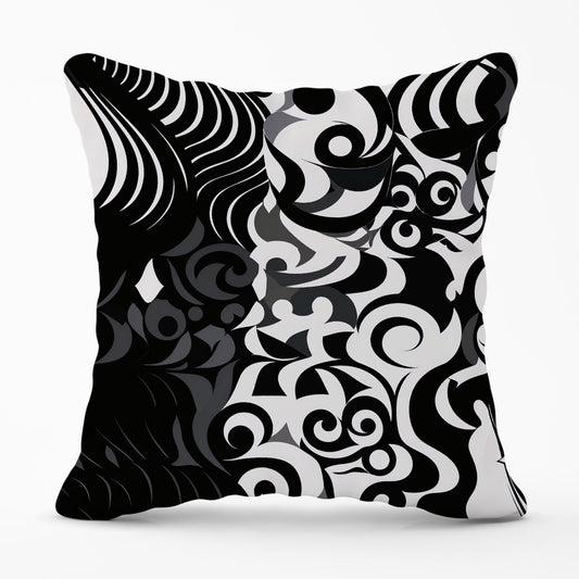 Black Grey Abstract Cushions