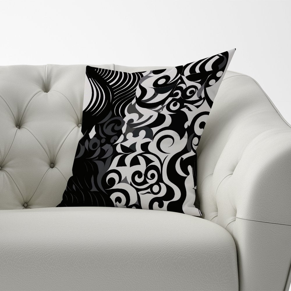 Black Grey Abstract Cushions