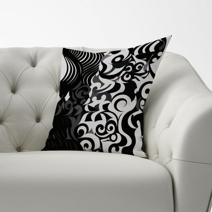 Black Grey Abstract Cushions