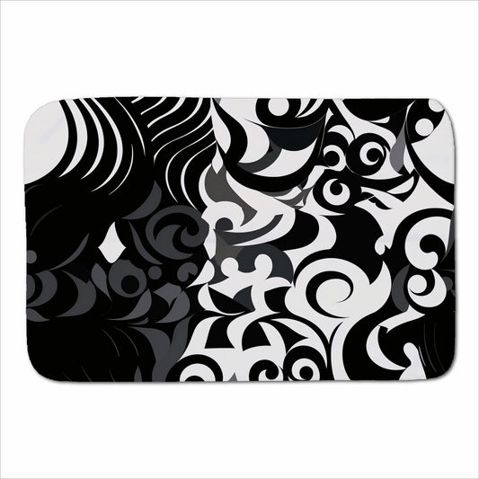 Black Grey Abstract Sherpa Blanket