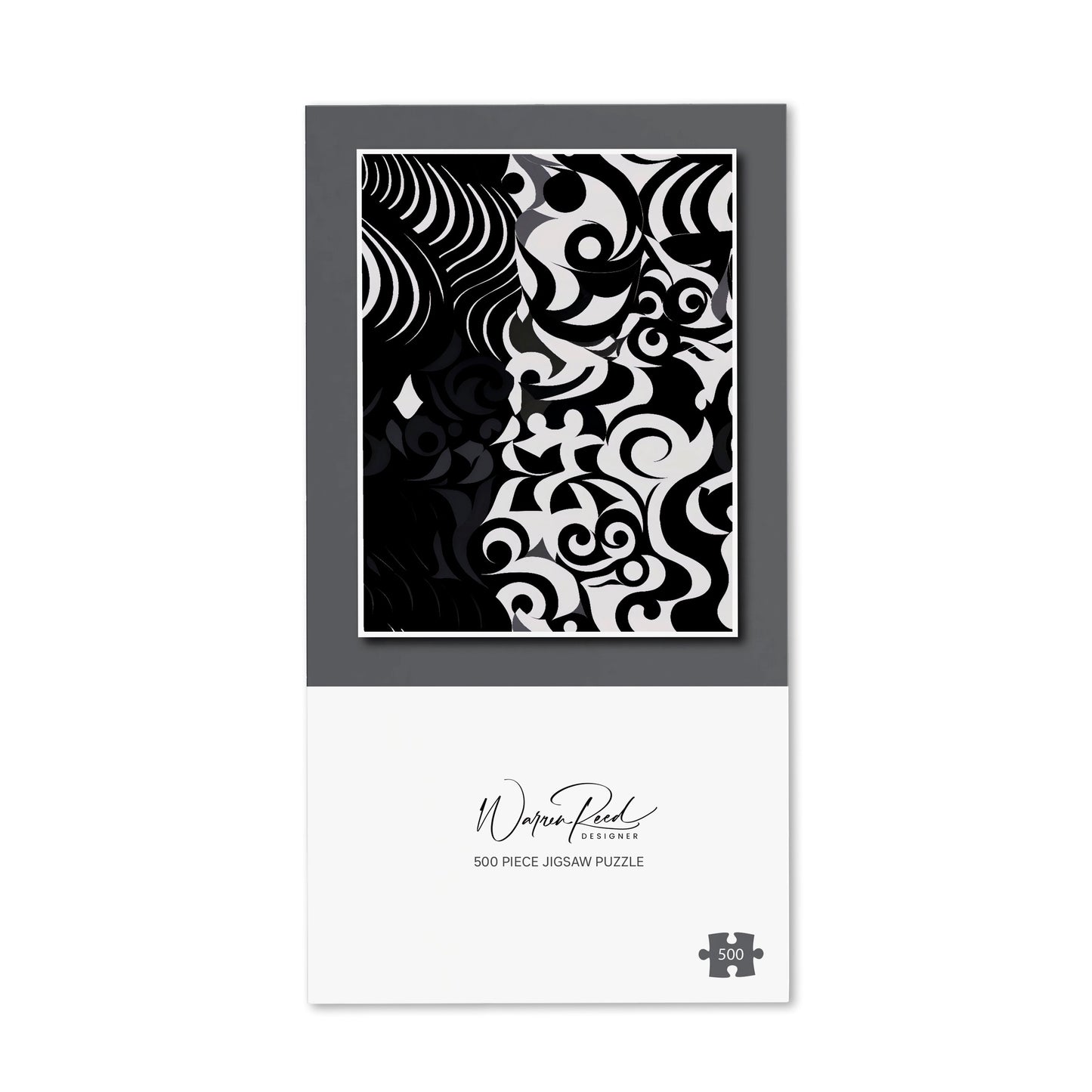 Black Grey Abstract Jigsaw Puzzle