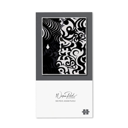 Black Grey Abstract Jigsaw Puzzle