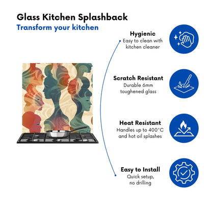 Coloured Silhouette Kitchen Splashback