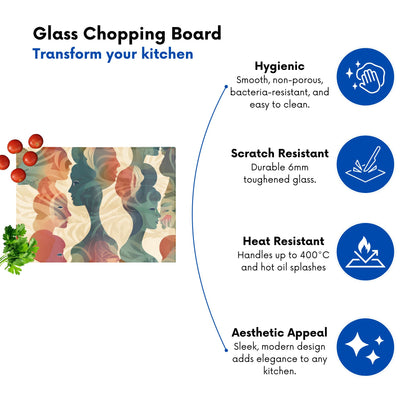 Coloured Silhouette Glass Chopping Board